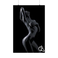 Matte Art Poster — Black Sculptural Nude Silhouette (Vertical)