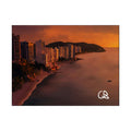 Sunset Beach Skyline Rolled Poster — Coastal Cityscape Wall Art